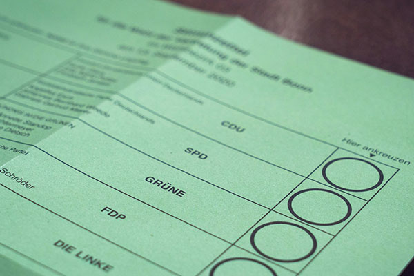 Stimmzettel zur Wahl