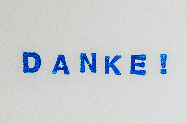 Schrift/Stempel "Danke"