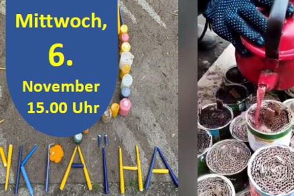 Plakat zum Vortrag "Kerzen für die Ukraine"